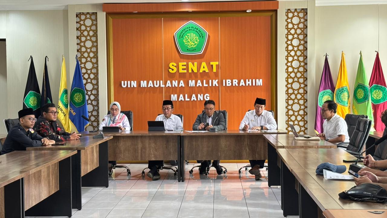 RESPON POSITIF Pimpinan UIN Maulana Malik Ibrahim Malang menyampaikan komitmen untuk menelaah dan menindaklanjuti penjajakan kerja sama dengan Bawaslu Kota Malang melalui penyusunan draf MoU dan PKS di tingkat fakultas.