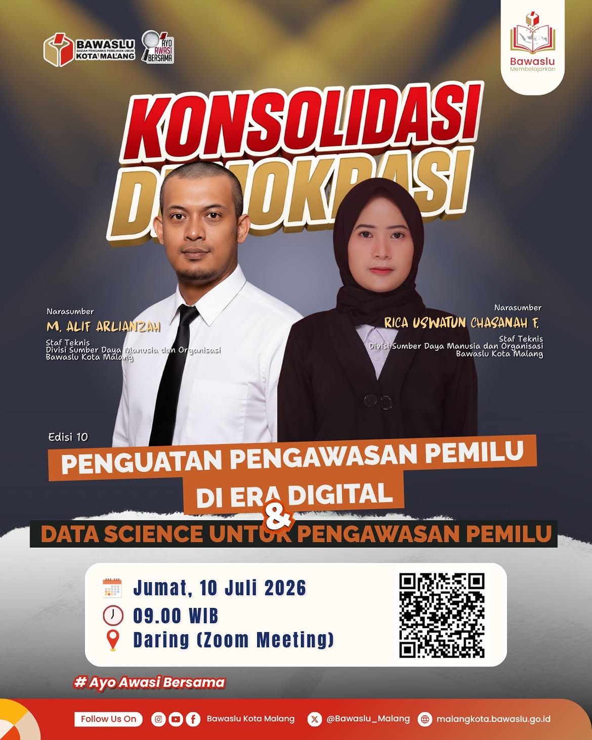 KONSOLIDASI Bawaslu Membelajarkan Edisi 10 mengangkat tema penguatan pengawasan Pemilu di era digital dan data science sebagai upaya mendorong pengawasan yang semakin adaptif terhadap perkembangan teknologi dan pengelolaan data.
