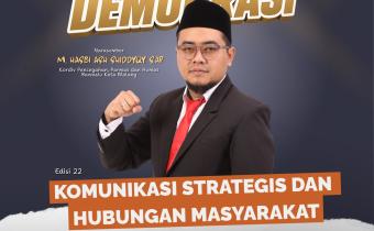 PEMBELAJARAN: Bawaslu Kota Malang menggelar Bawaslu Membelajarkan melalui Konsolidasi Demokrasi bertema “Komunikasi Strategis dan Hubungan Masyarakat” secara daring pada Jumat (21/8/2026), dengan menghadirkan M. Hasbi Ash Shiddiqy, Koordinator Pencegahan, Parmas dan Humas Bawaslu Kota Malang, sebagai narasumber.