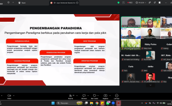 PEMAPARAN Bawaslu Kota Malang melaksanakan rapat lanjutan persiapan P2P secara daring melalui Zoom Meeting, dengan agenda pemaparan materi dan pembahasan bahan pendukung yang akan disampaikan kepada peserta P2P.