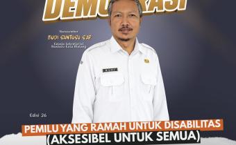 PEMBELAJARAN Kepala Sekretariat Bawaslu Kota Malang, Budi Santoso, S.AP., menyampaikan materi “Pemilu yang Ramah untuk Disabilitas (Aksesibel untuk Semua)” dalam Bawaslu Membelajarkan Edisi 26 sebagai upaya memperkuat pemahaman pengawasan Pemilu yang inklusif dan aksesibel bagi penyandang disabilitas.